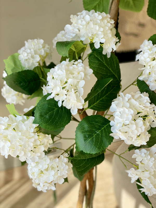 Plante artificielle d’hortensia blanc – 1,80 mètre - Image 2
