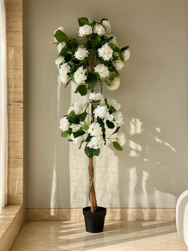 Plante artificielle d’hortensia blanc – 1,80 mètre - Image 3
