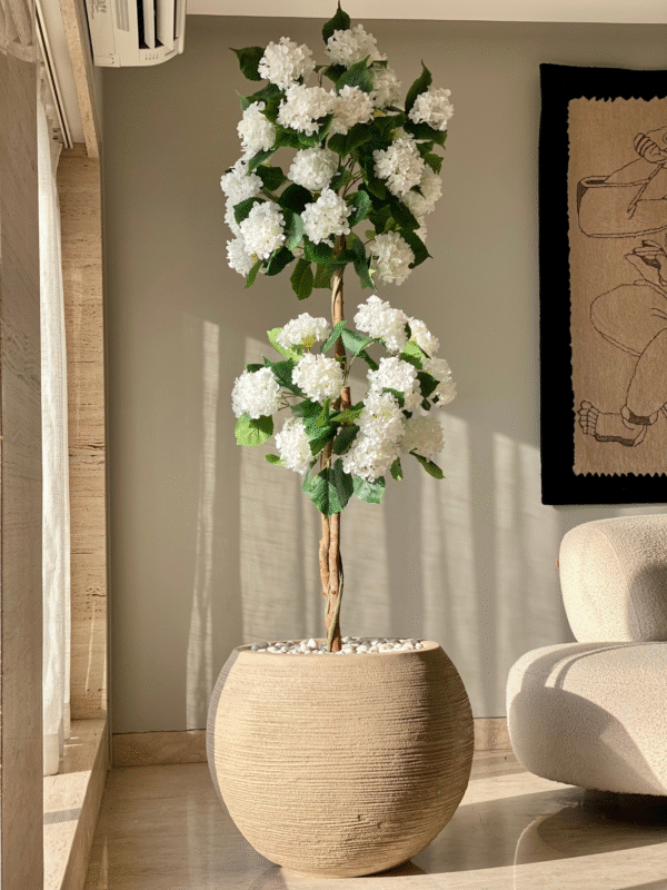 Plante artificielle d’hortensia blanc – 1,80 mètre - Image 4