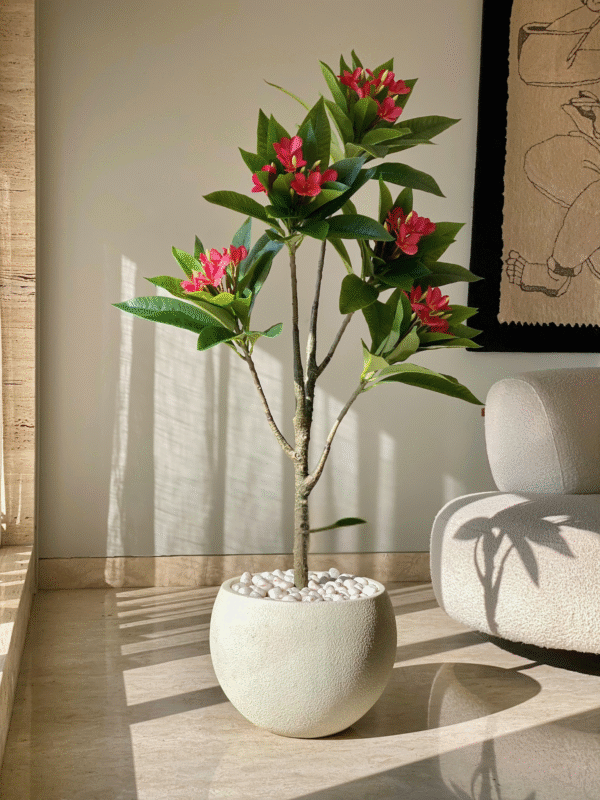 Plante artificielle de frangipanier violet – 1,35 mètre