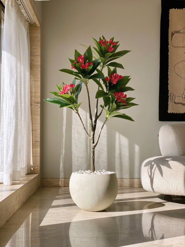 Plante artificielle de frangipanier violet – 1,35 mètre - Image 3