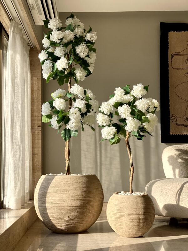 Plante artificielle d’hortensia blanc – 1,20 mètre - Image 5
